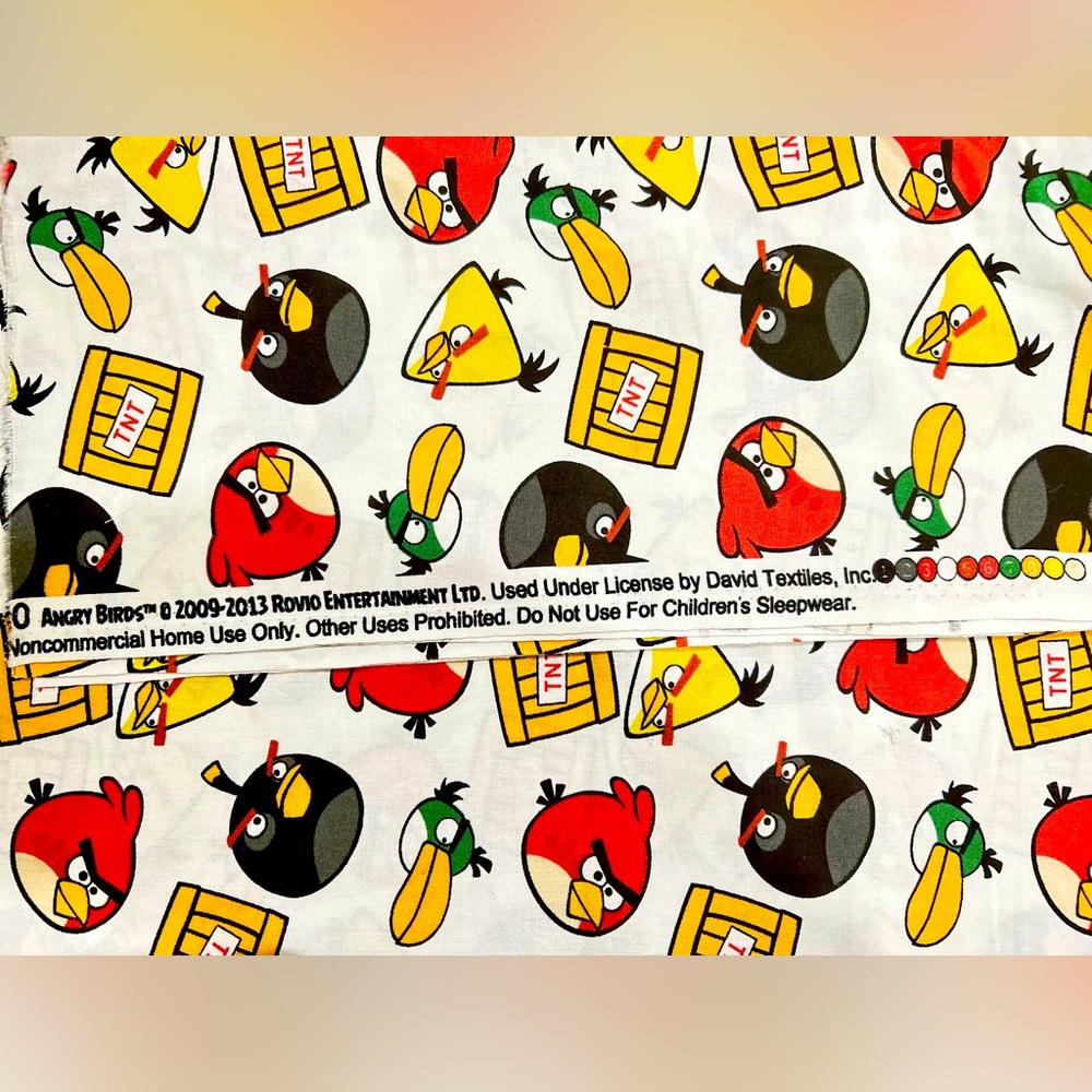 Angry Birds TNT Cotton Fabric NWOT – 44.5” x 28.5” Retired Print - Picture 4 of 6